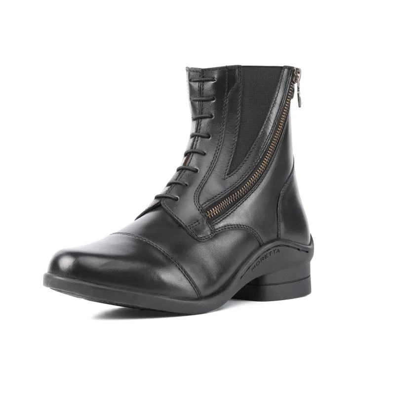 Moretta Alessia Leather Paddock Boots Ladies in Black